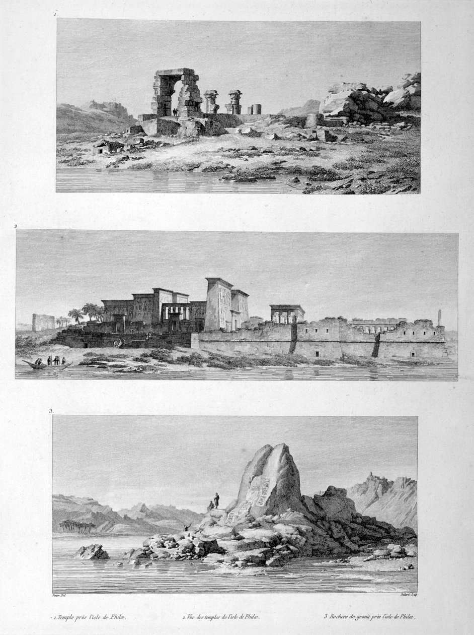 Zrujnowane świątynie w Philae, Egipt, 1802 autorstwa Vivant Denon