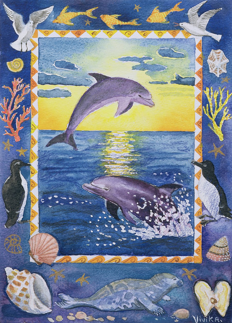 Delfin, 1999 (wc na papierze) autorstwa Vivika Alexander