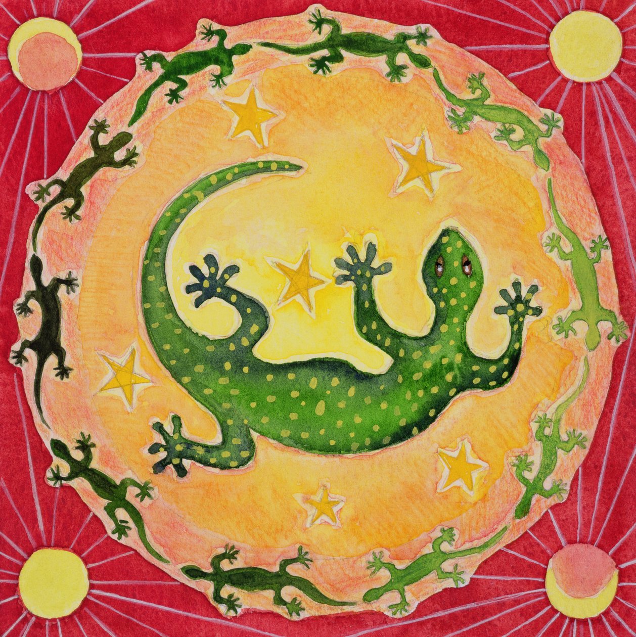 Gecko, 1998 (wc na papierze) autorstwa Vivika Alexander