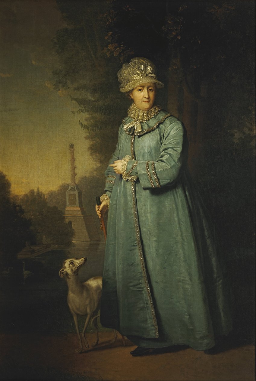 Portret Katarzyny II, cesarzowej Rosji w parku autorstwa Vladimir Borovikovskiy