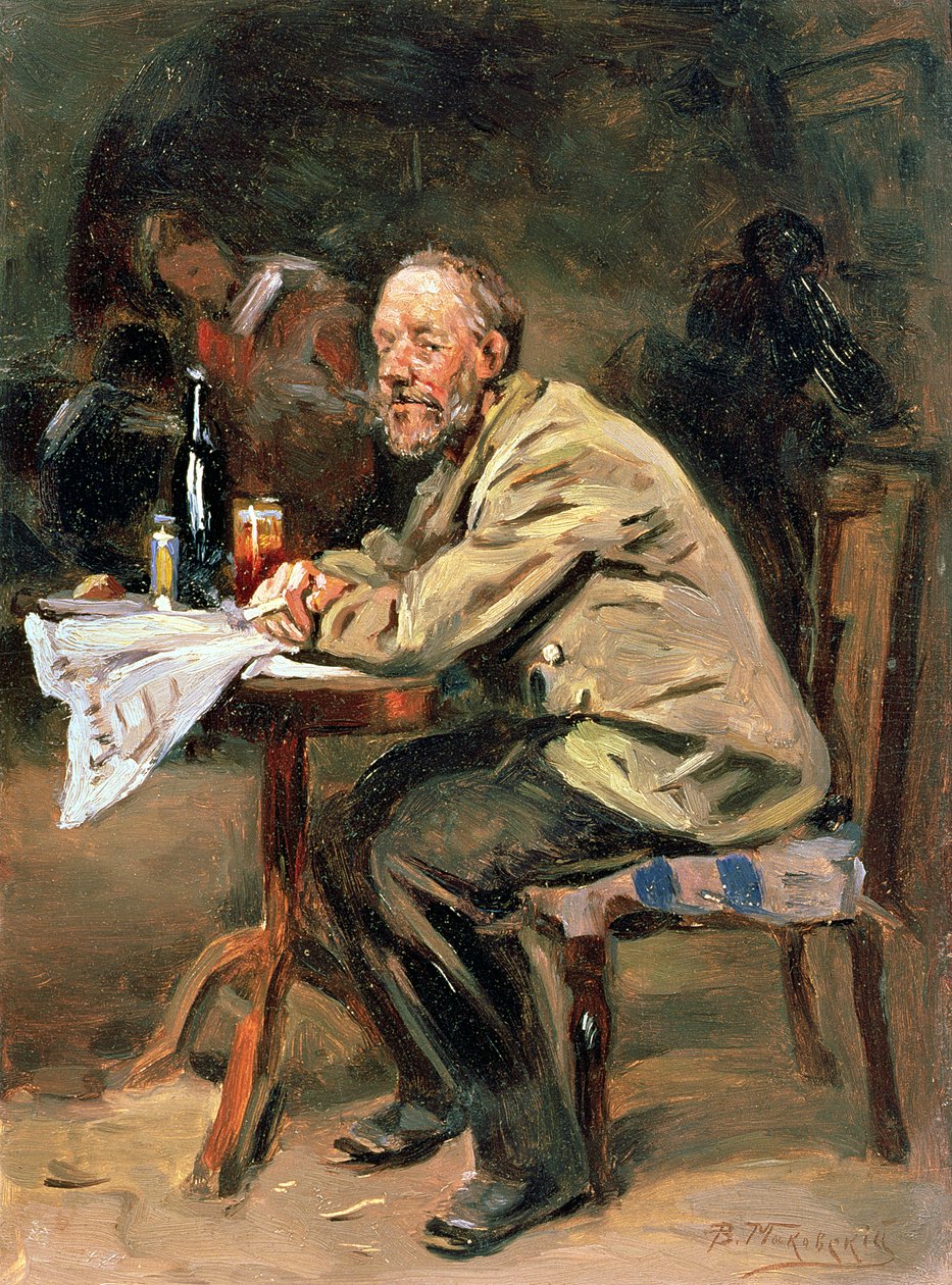 Przy butelce autorstwa Vladimir Egorovic Makovsky