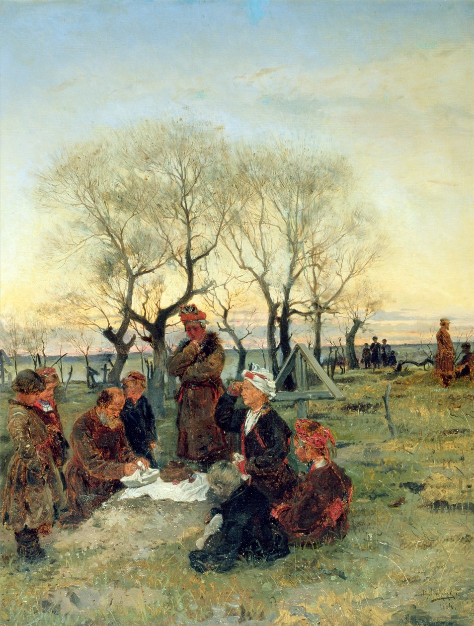 Pogrzeb na grobie, 1884 autorstwa Vladimir Egorovic Makovsky