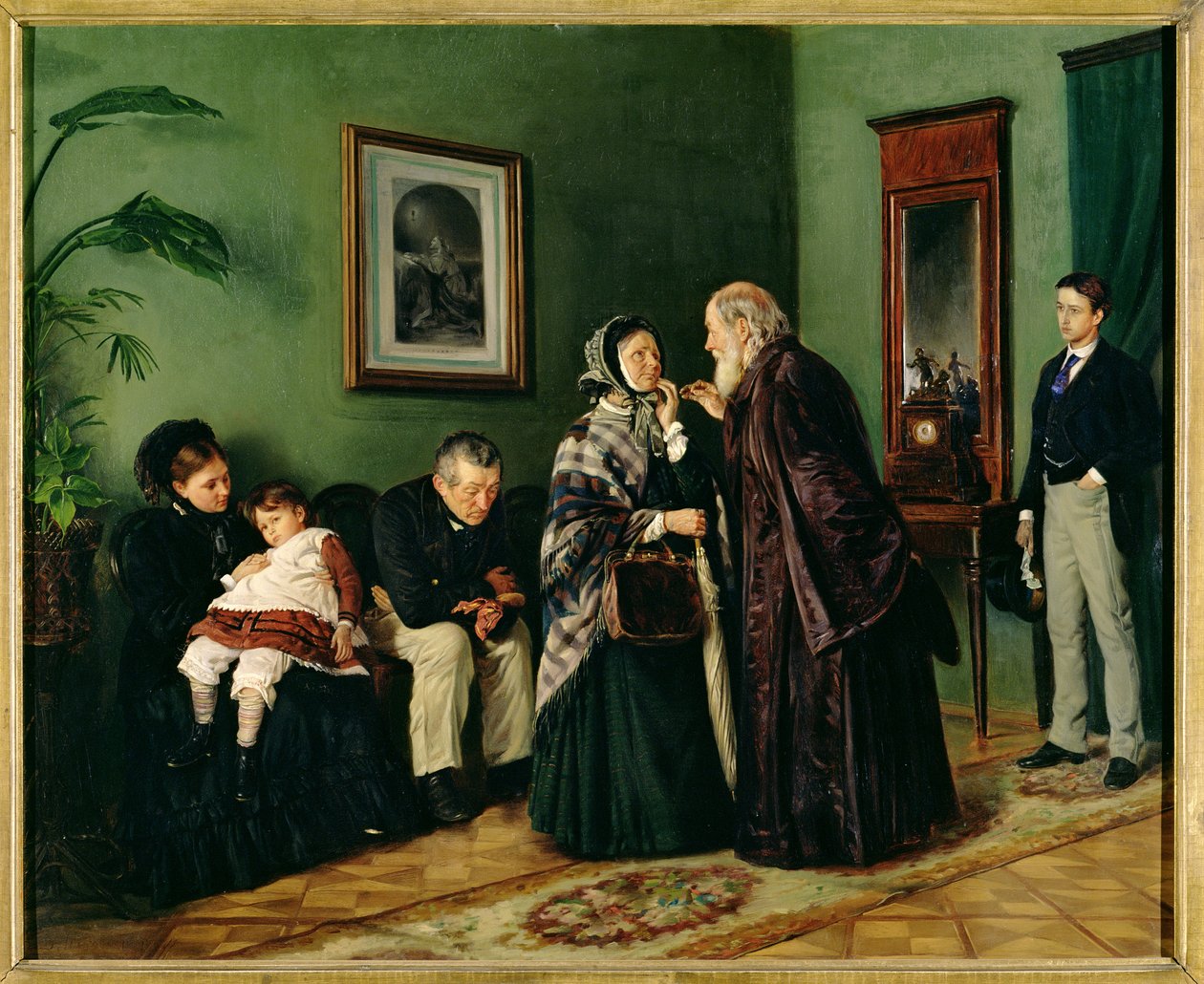 Poczekalnia Doktora, 1870 autorstwa Vladimir Egorovic Makovsky