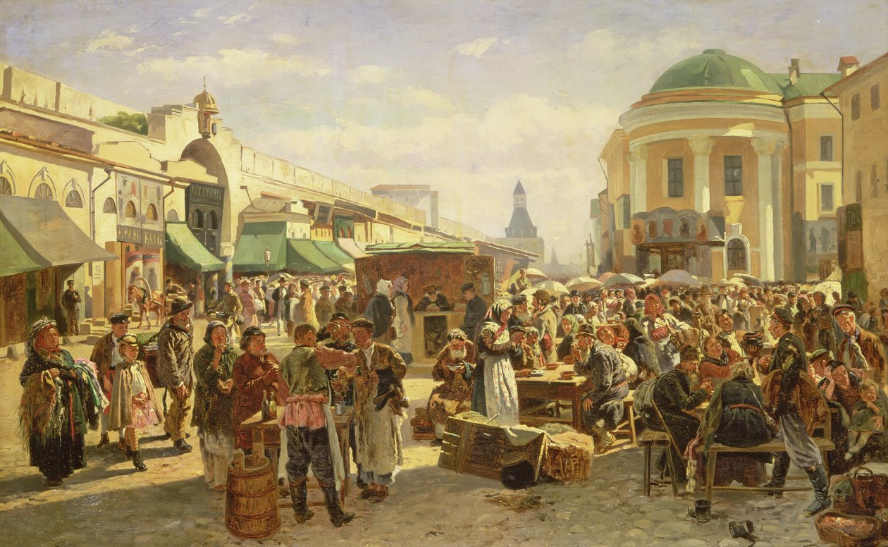 Targowisko miejskie autorstwa Vladimir Egorovic Makovsky