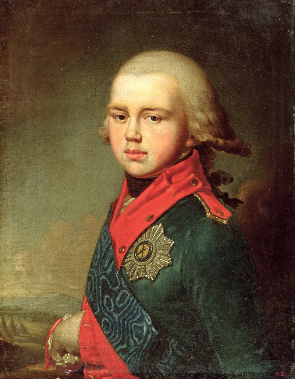 Portret wielkiego księcia Konstantina Pawłowicza (1779-1831) 1795 autorstwa Vladimir Lukich Borovikovsky