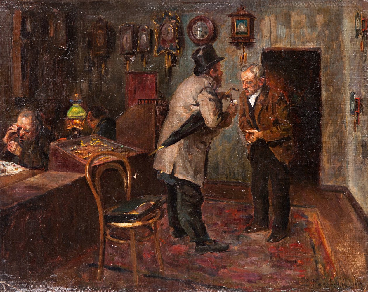 U jubilerów, 1917 autorstwa Vladimir Egorovic Makovsky