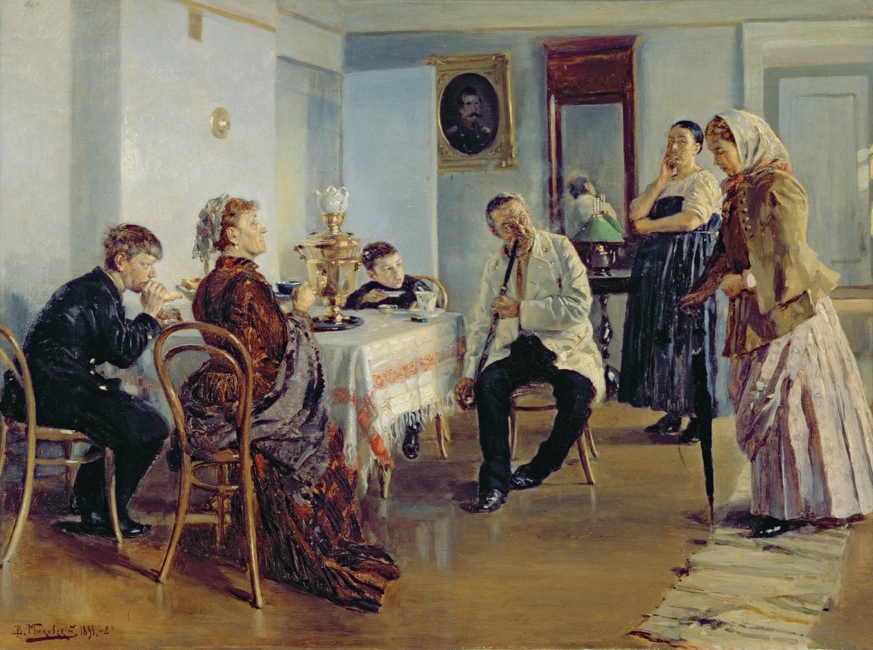 Zatrudnienie służącej, 1891-92 autorstwa Vladimir Egorovic Makovsky