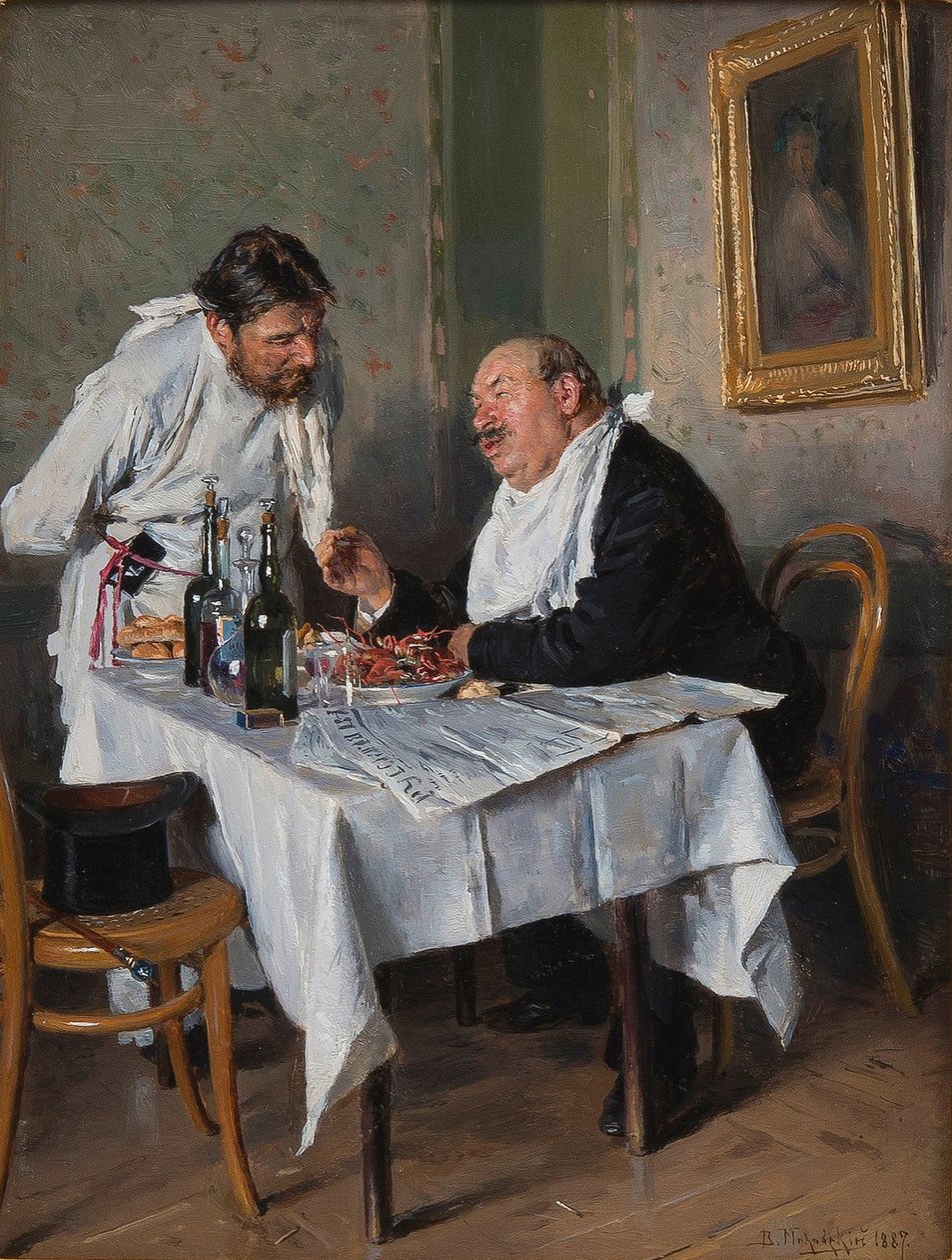 W restauracji, 1887 autorstwa Vladimir Egorovic Makovsky