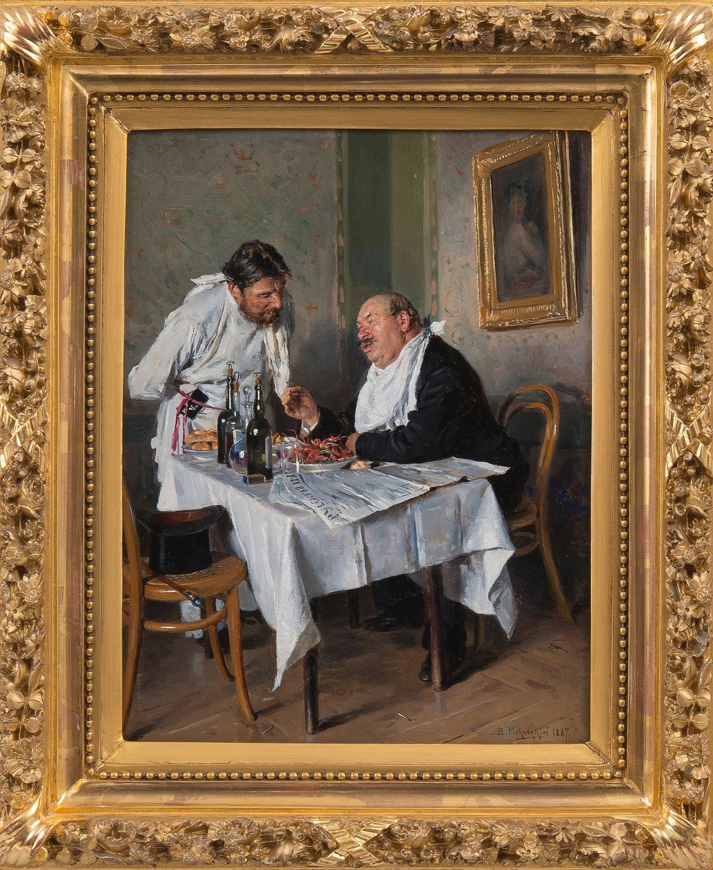 W restauracji par Makowskiego, Władimir Jegorowicz (1846-1920) autorstwa Vladimir Egorovic Makovsky