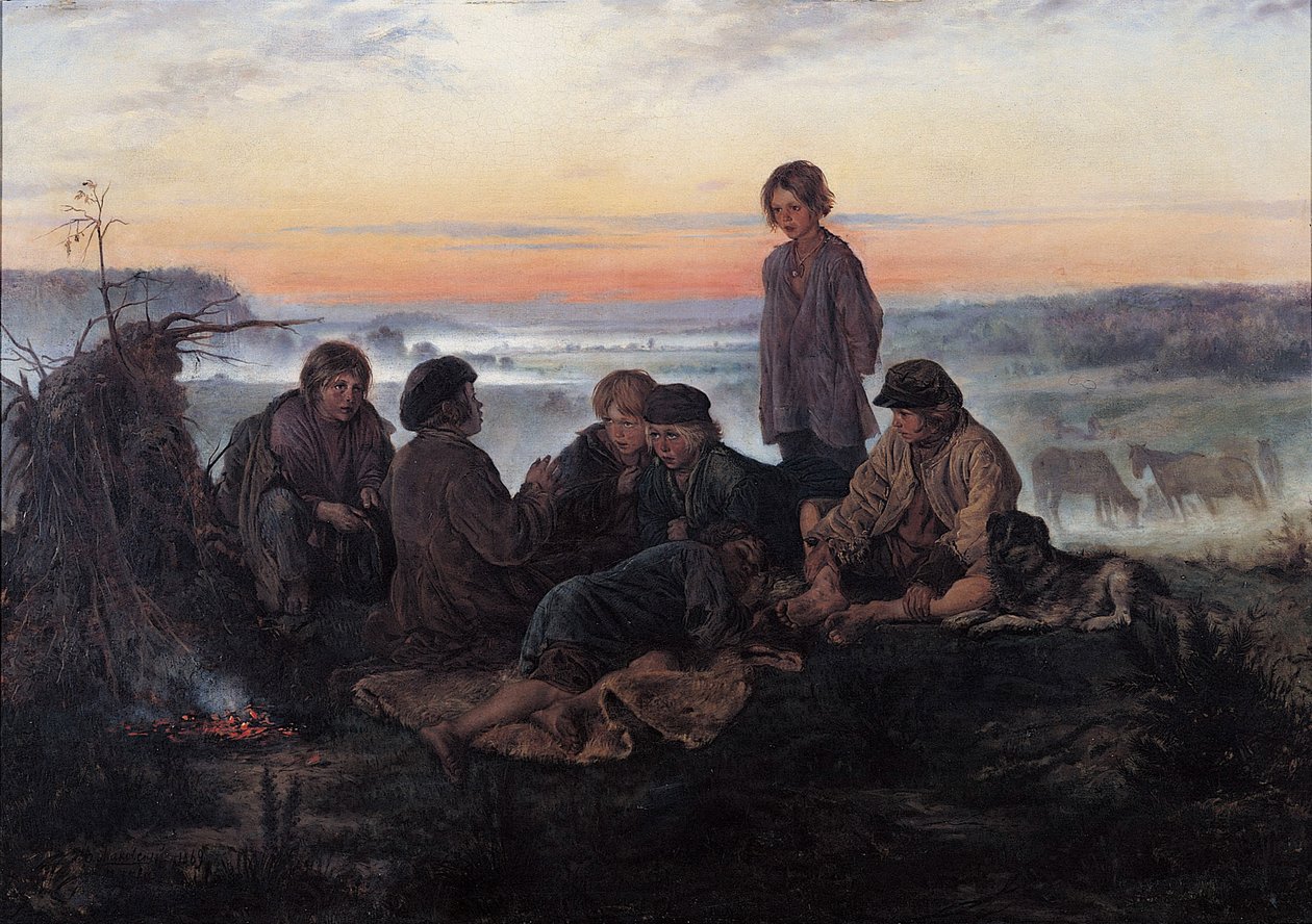 Bezhin Lea, 1869 autorstwa Vladimir Egorovic Makovsky