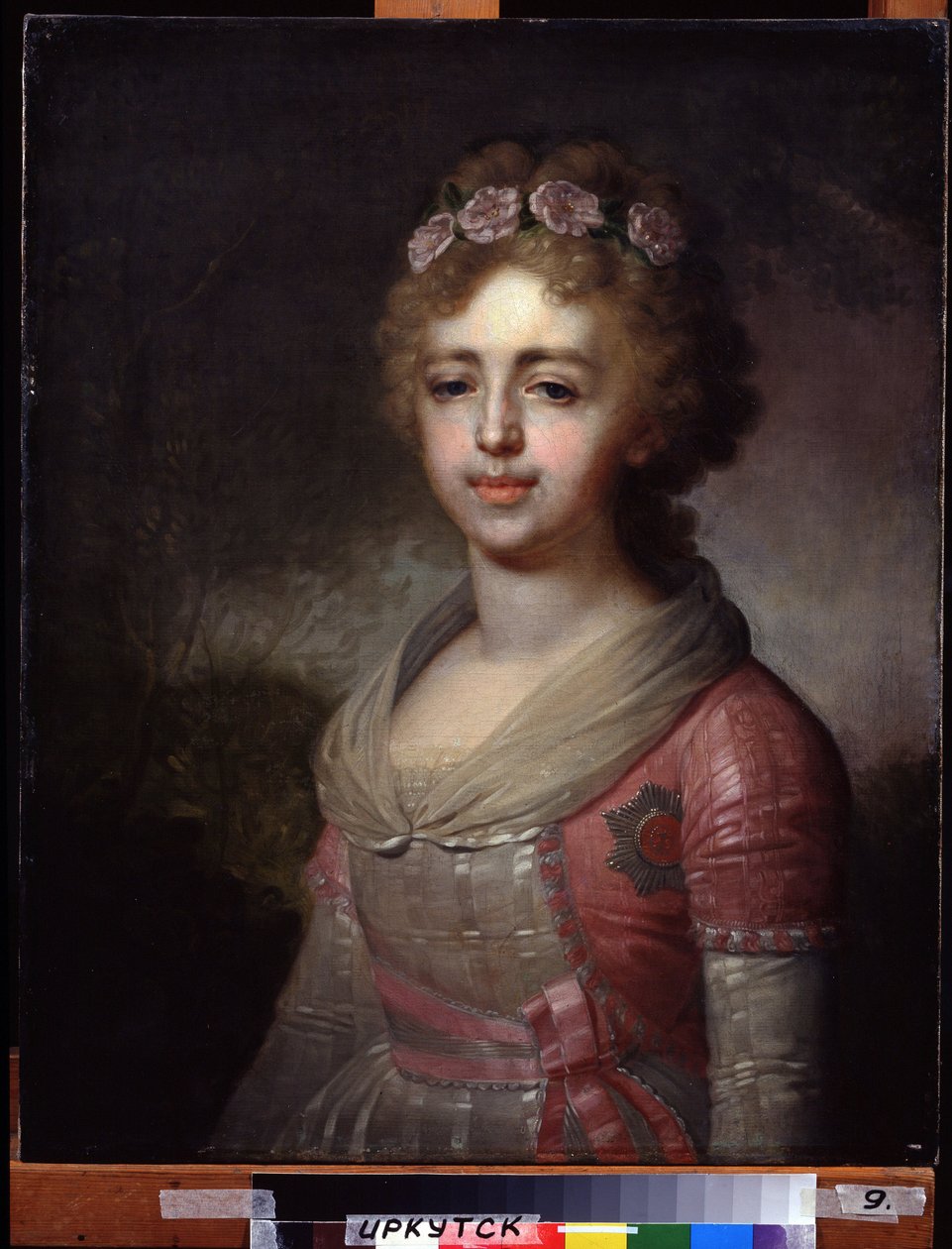 Portret wielkiej księżnej Aleksandry Pawłowny (1783-1801), córki cesarza Pawła I (Portret wielkiej księżnej Aleksandry Pawłowny, córki cesarza Pawła I). Obraz Władimira Lukicha Borowikowskiego (lub Borowikowskiego) (1757-1825). olej na płótnie autorstwa Vladimir Lukich Borovikovsky