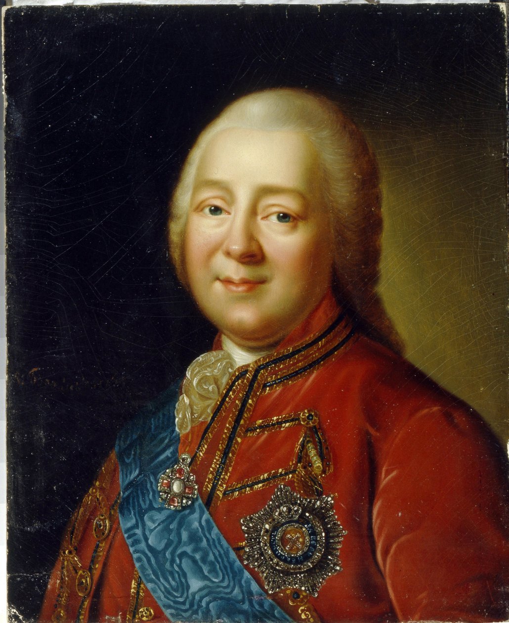 Portret generała hrabiego Nikity Iwanowicza Panina (1718-1783). (Portret generała hrabiego N. I. Panina). Obraz Władimira Łukasza Borowikowskiego (lub Borowikowskiego) (1757-1825), olej na tekturze, koniec XVIII w., sztuka rosyjska. Państwowe Muzeum Sztuki autorstwa Vladimir Lukich Borovikovsky