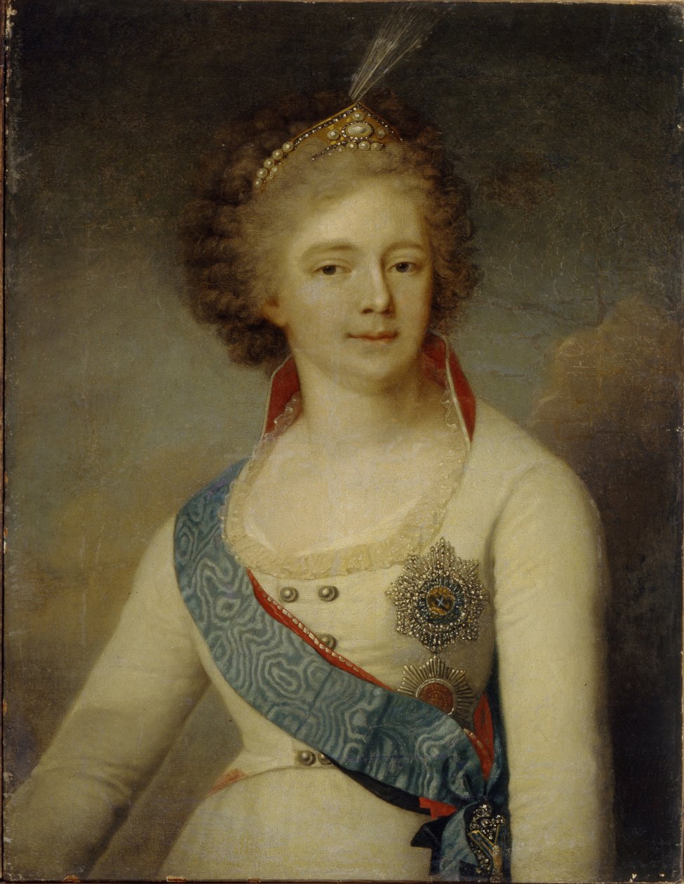 Portret cesarzowej Marii Fiodorownej 1759-1828 w mundurze Gwardii Kawalerskiej, 1796 autorstwa Vladimir Lukich Borovikovsky
