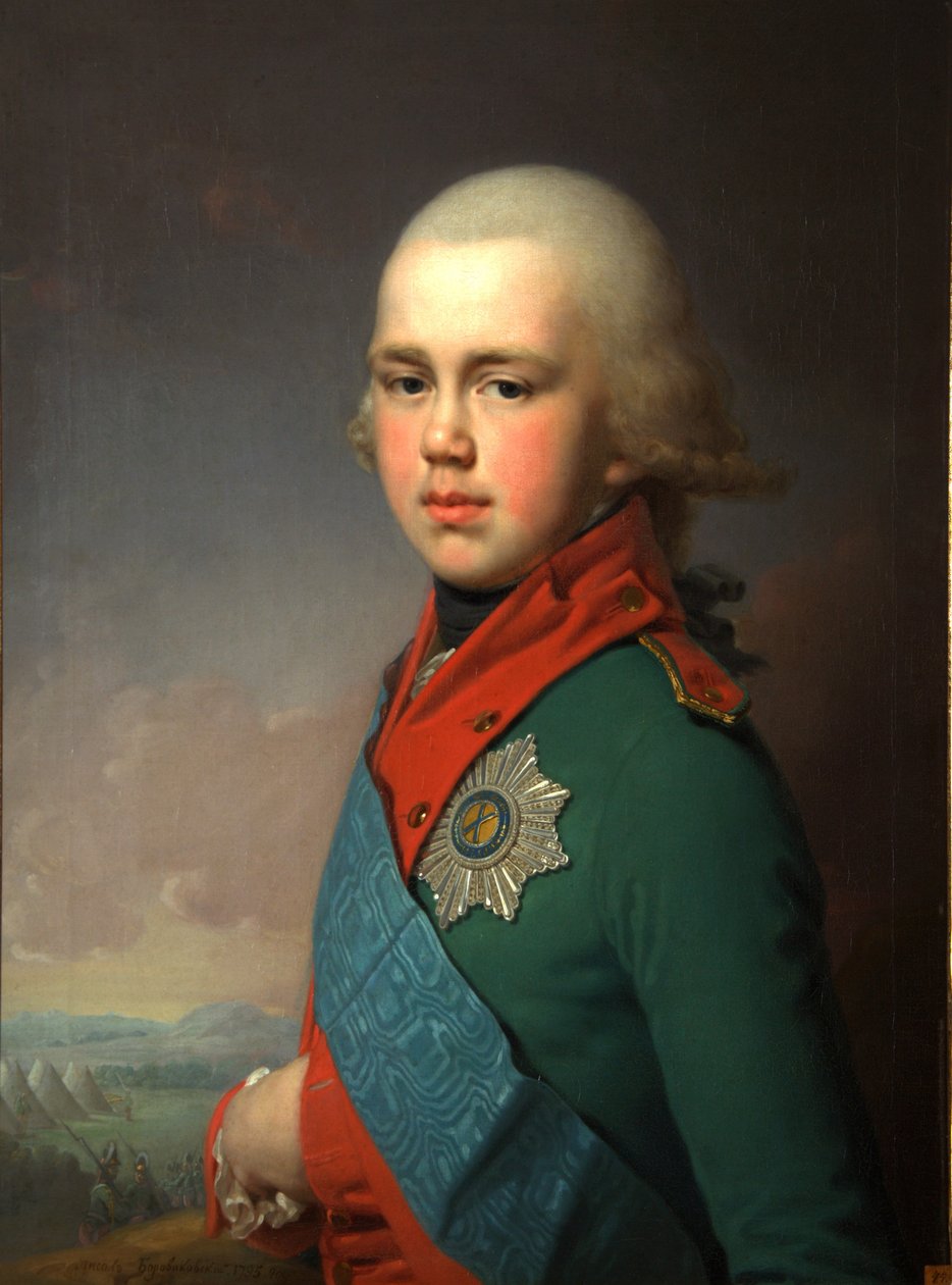 Portret wielkiego księcia Konstantyna Pawłowicza Rosji 1779-1831, 1795 autorstwa Vladimir Lukich Borovikovsky