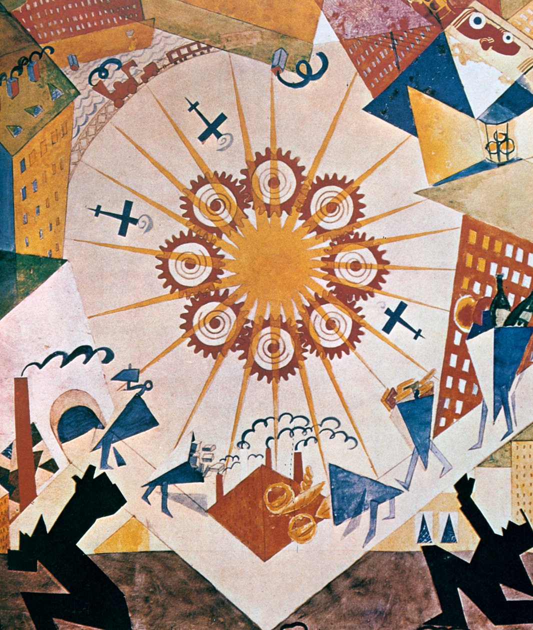 Projekt dekoracji dla Mystery Bouffe, 1919. autorstwa Vladimir Mayakovsky