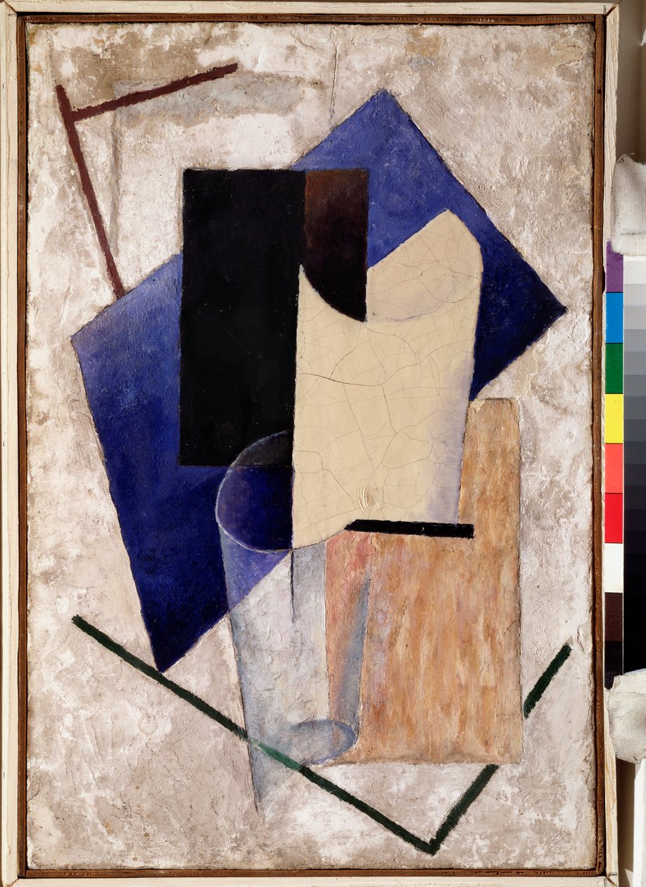 Nature morte (Martwa natura), ok. 1920 (olej na drewnie) autorstwa Vladislav Maximilianovich Strzheminsky