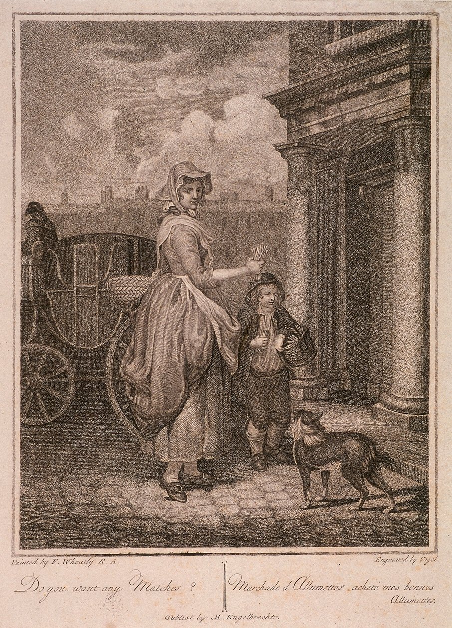 „Czy chcesz jakieś zapałki”, Cries of London, c1794 autorstwa Vogel
