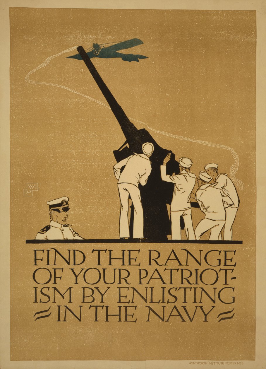 „Znajdź zasięg swojego patriotyzmu, zaciągając się do marynarki wojennej”, 1918 autorstwa Vojtěch Preissig
