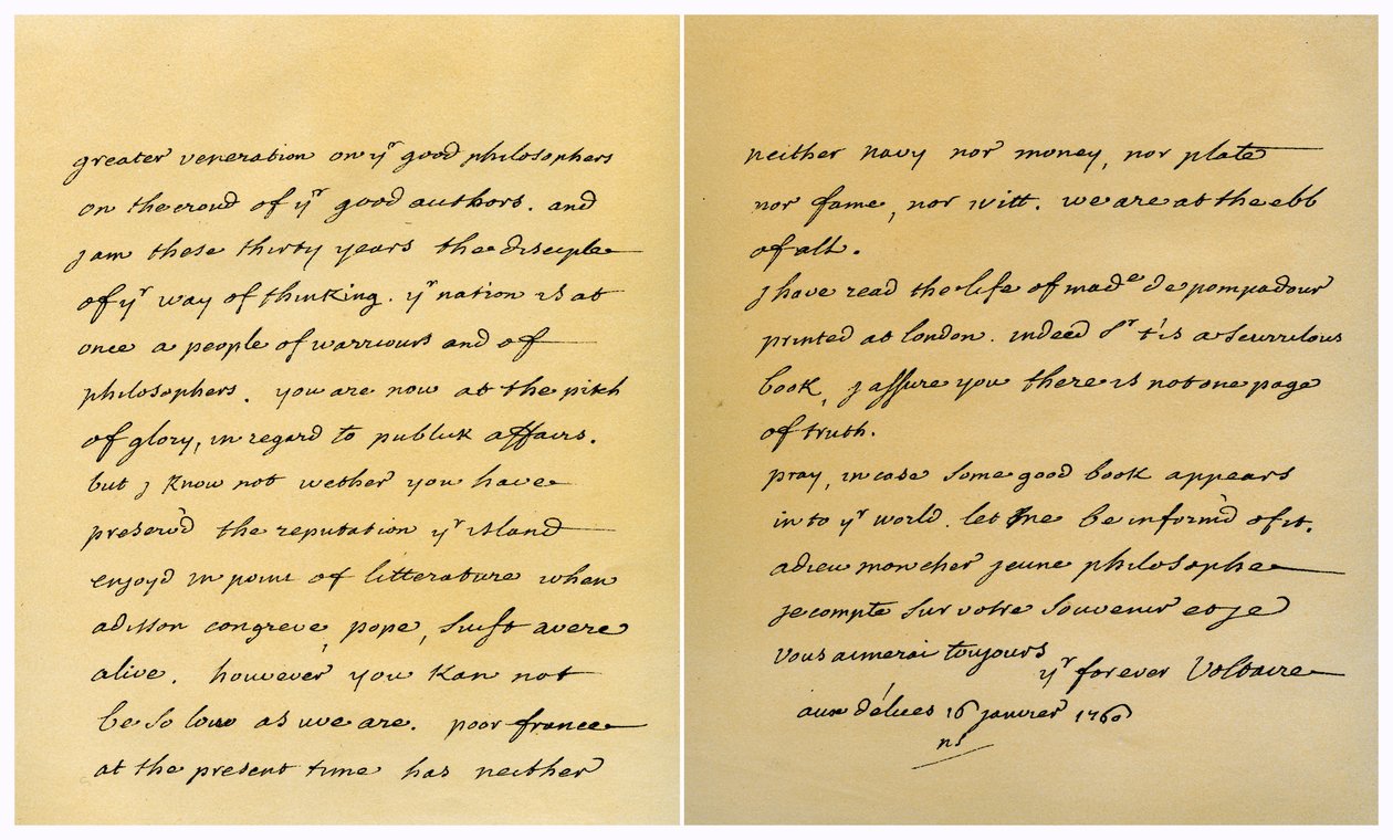 List Francois Marie Arouet de Voltaire do George