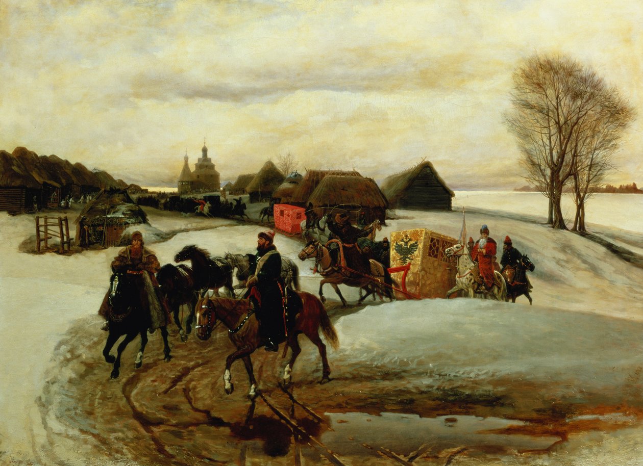 Wiosenna Pielgrzymka Caryny, za cara Aleksego Michajłowicza, 1868 autorstwa Vyacheslav Grigorievich Shvarts