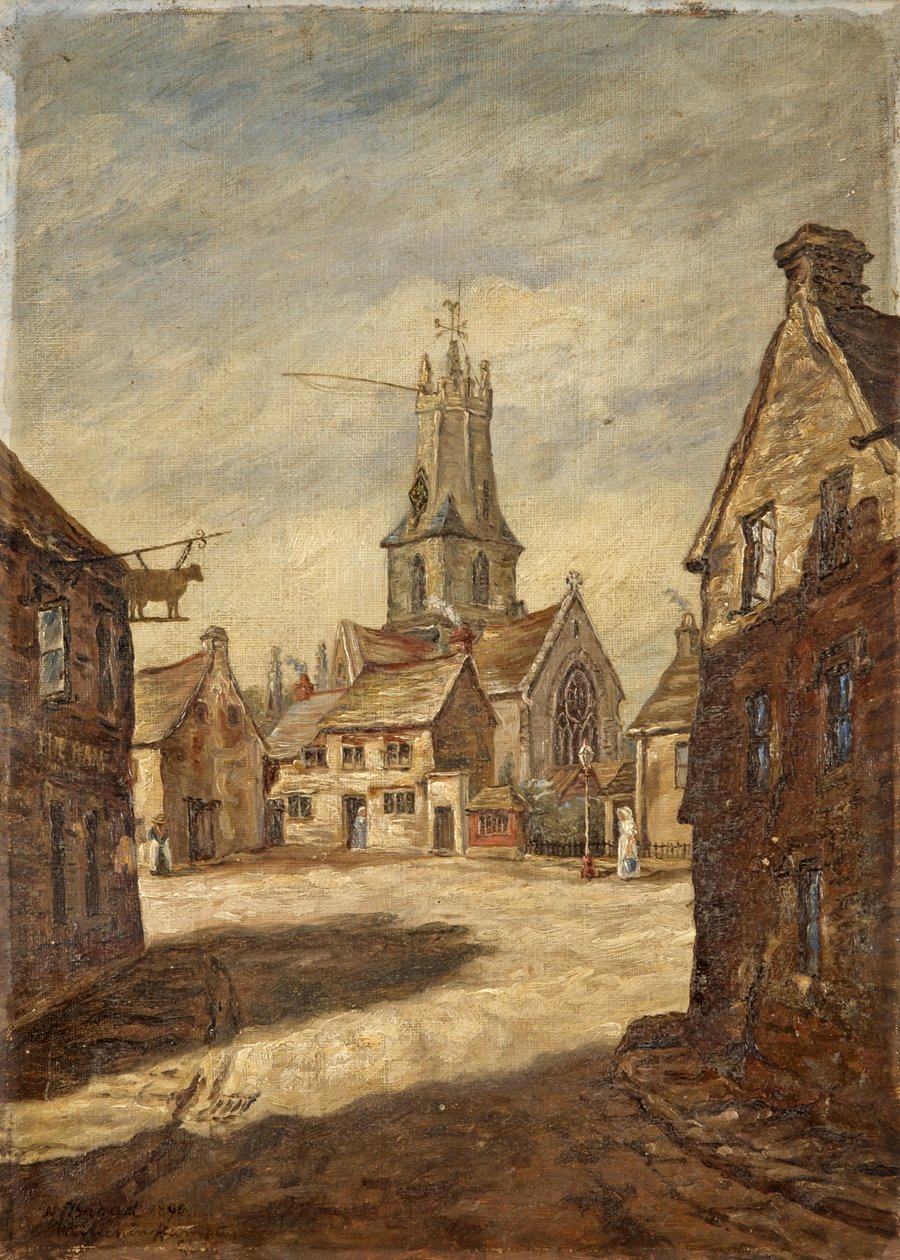 Kościół Minchinhampton, Stroud, Gloucestershire, ok. 1890 r autorstwa W. Brigad