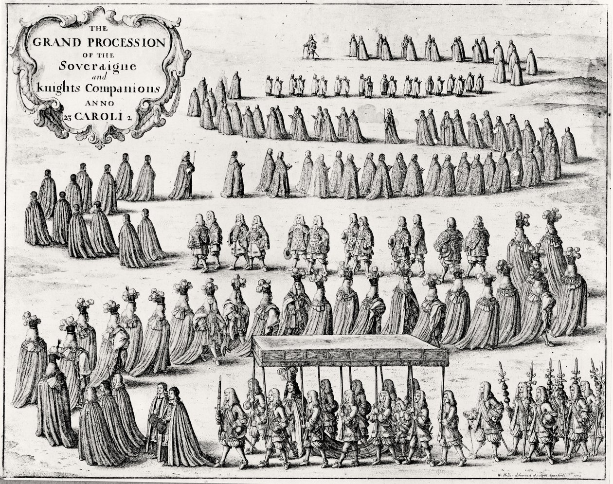 Wielka Procesja Towarzyszy Władców i Rycerzy, 1672 autorstwa W Hollan