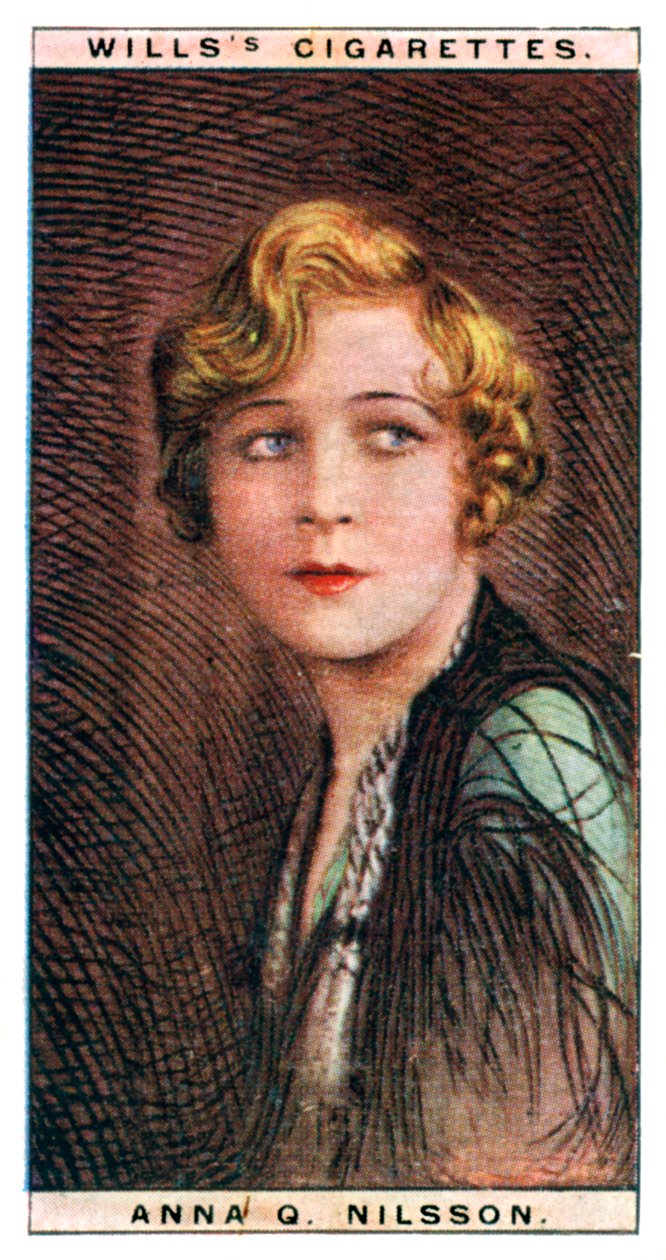 Anna Quirentia Nilsson 1888-1974, amerykańska aktorka urodzona w Szwecji, 1928. autorstwa WD and HO Wills