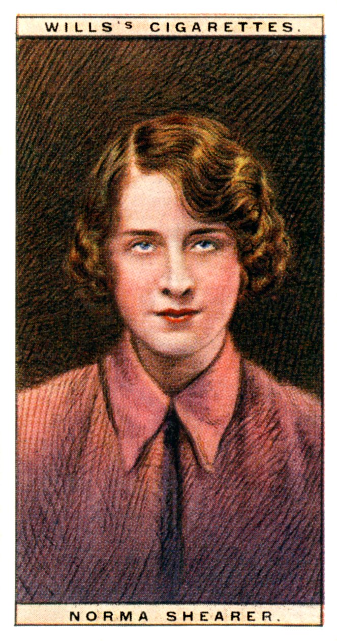 Norma Shearer 1902-1983, zdobywczyni Oscara kanadyjsko-amerykańska aktorka, 1928. autorstwa WD and HO Wills