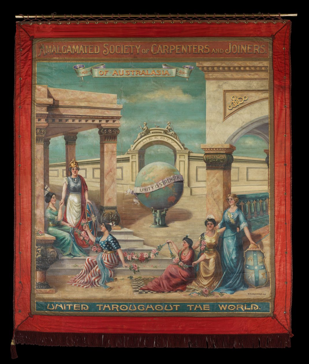 Połączone Stowarzyszenie Stolarzy i Stolarzy Banner autorstwa W.G. Dunstan