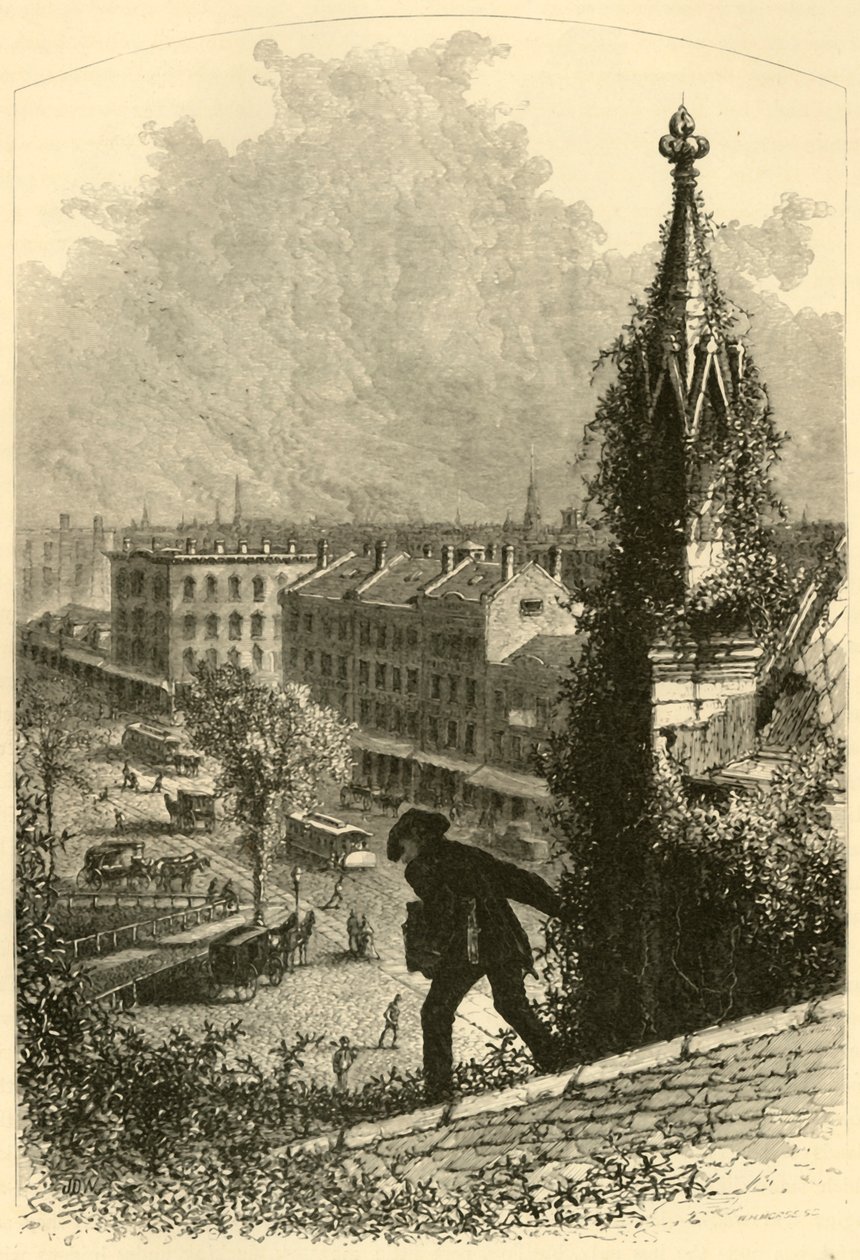 „Główna ulica, Buffalo, od kościoła św. Pawła”, 1872. autorstwa W.H. Morse