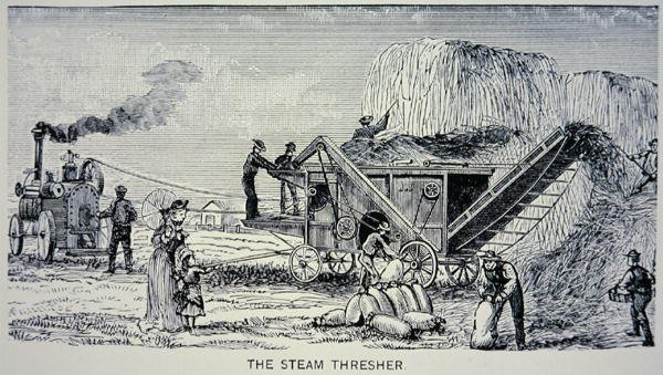Steam Thresher, z „Cudów Nowego Zachodu” 1888 (rycina) autorstwa W.H. Thayer