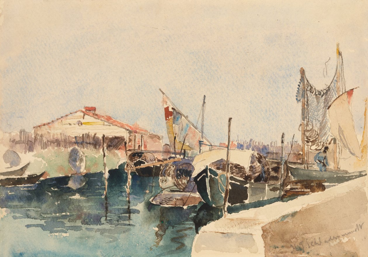 Łodzie rybackie Chioggia autorstwa W.J. Schladermandt
