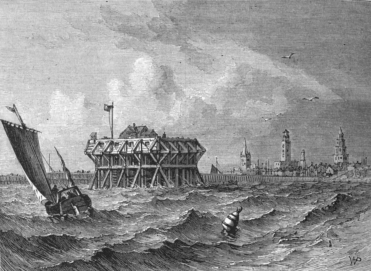 „Calais od morza”, c1880 autorstwa W.P.