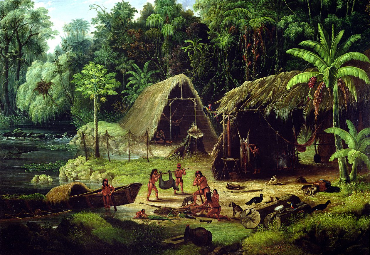 Wioska Carib, Gujana Brytyjska, 1836 autorstwa W.S. Hedges