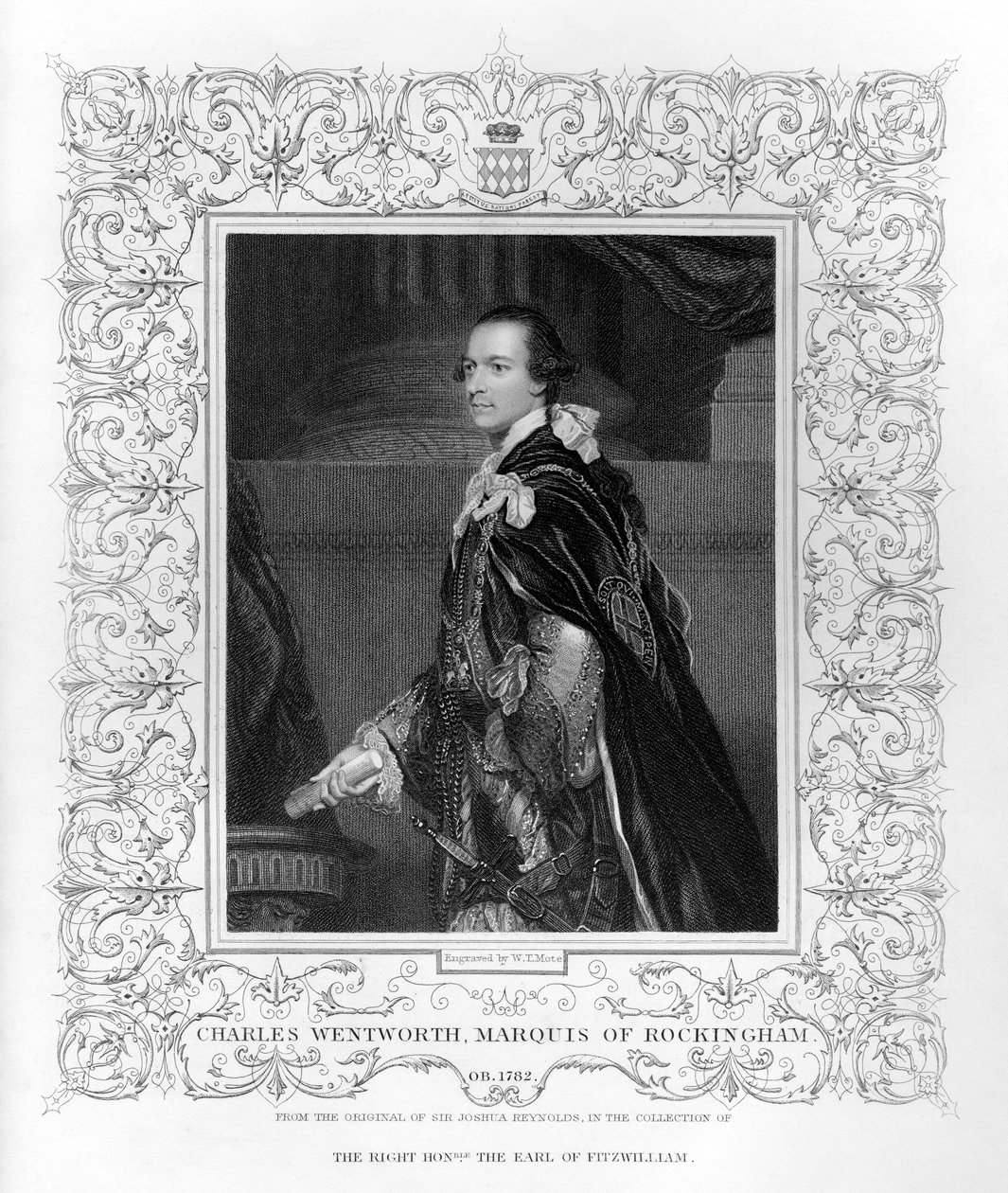 Portret Charlesa Wentwortha, markiza Rockingham autorstwa W.T. Mote