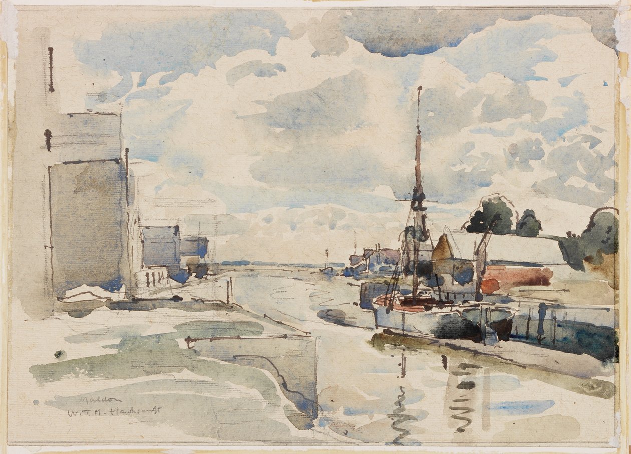 Maldon, Essex (farba do ciała, ołówek i toaleta na papierze) autorstwa W.T.M. Hawksworth