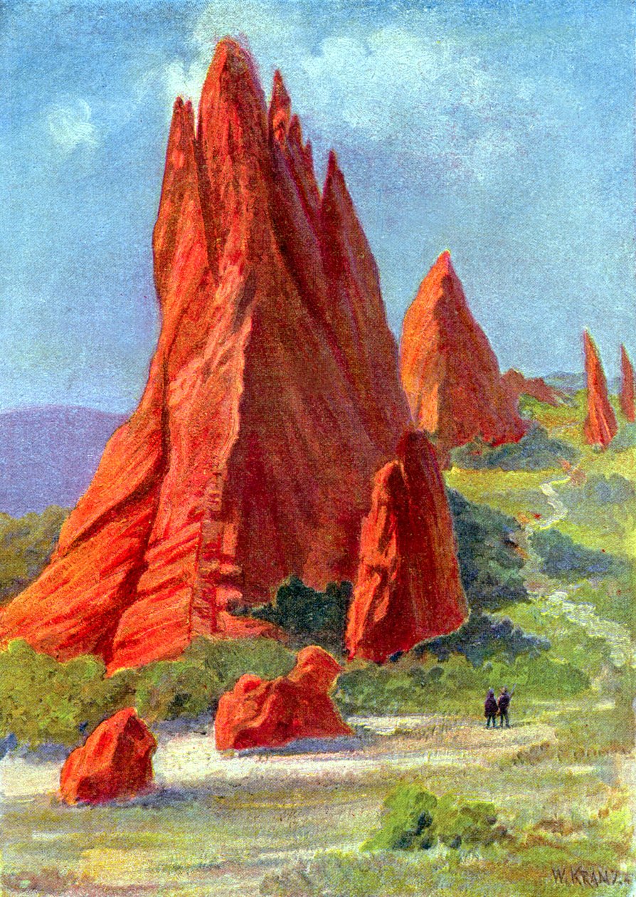 Ogród Bogów w Kolorado, ok. 1880 r. (rycina) autorstwa W. (after) Kranz