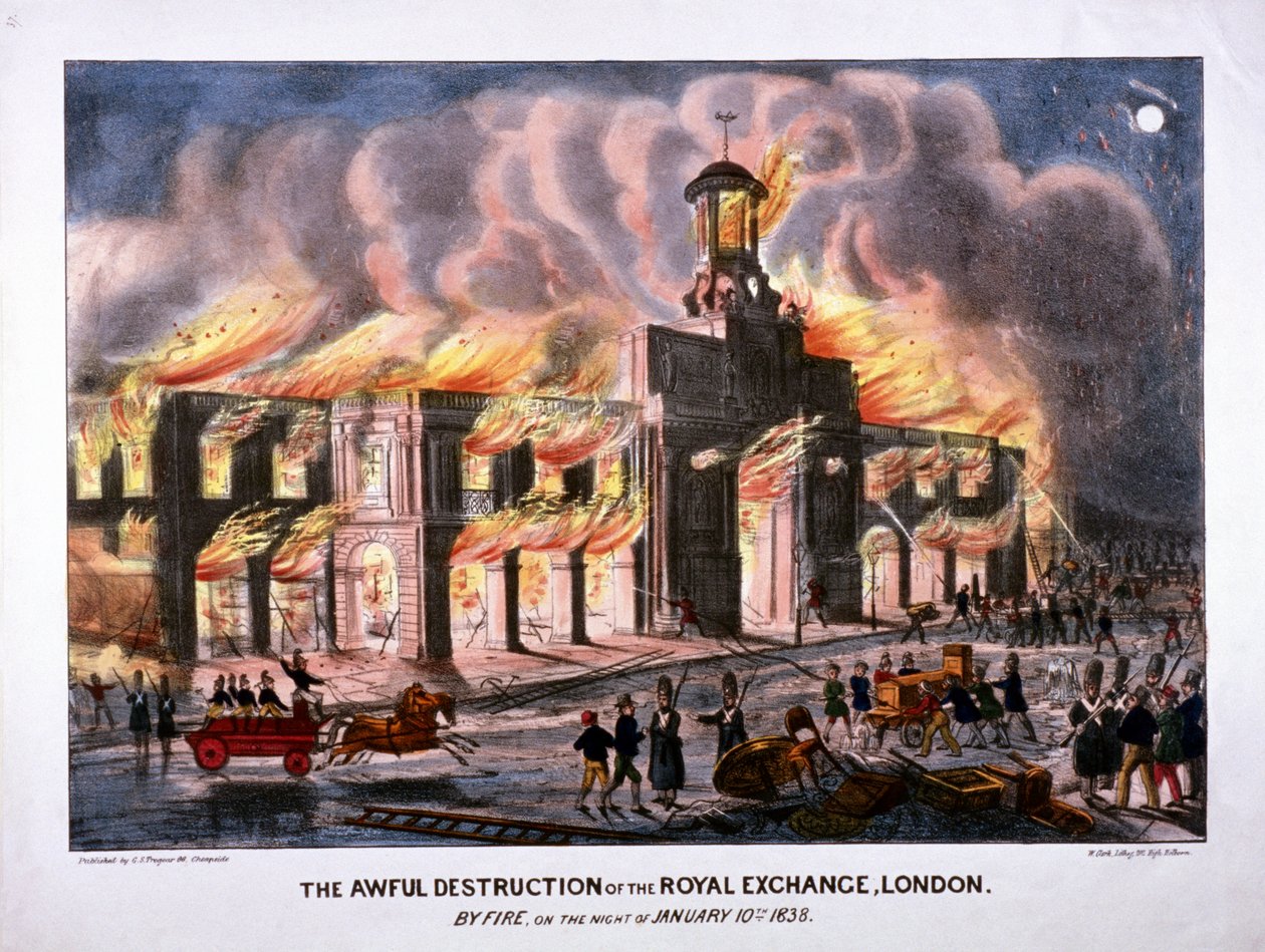 Royal Exchange 2. ogień, Londyn, 1838 autorstwa W Clerk