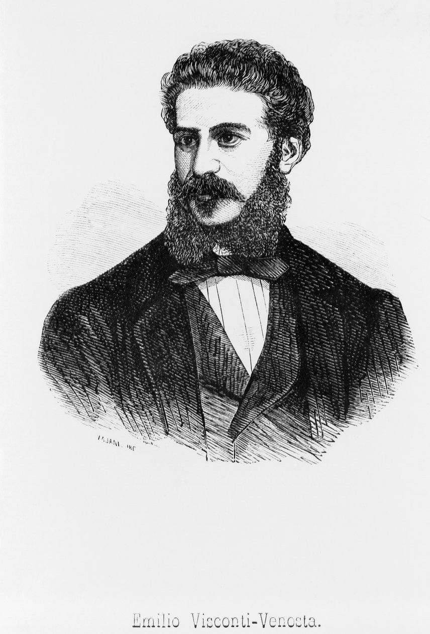 Portret Emilio, markiza Visconti-Venosta (1829-1914), patrioty, włoskiego męża stanu i dyplomaty, który był senatorem i ministrem spraw zagranicznych Królestwa Włoch. autorstwa John Ward Dunsmore