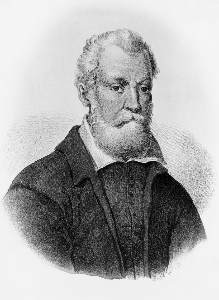 Portret Luigiego Pulci (1432-1484), włoskiego poety, rycina autorstwa John Ward Dunsmore