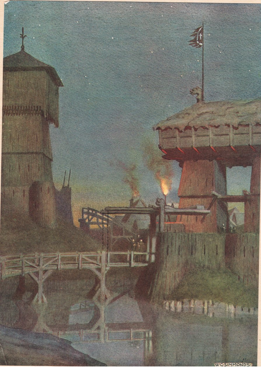 Elsinore, z „Hamlet” Williama Szekspira, wydanie opublikowane przez Hodder und Stoughton w 1915 autorstwa W. G. Simmonds