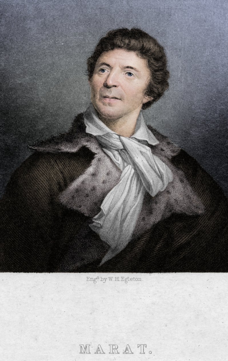Jean-Paul Marat 1743-1793, lekarz, naukowiec i teoretyk polityczny, ok. 1830 r. autorstwa W. H. Egleton