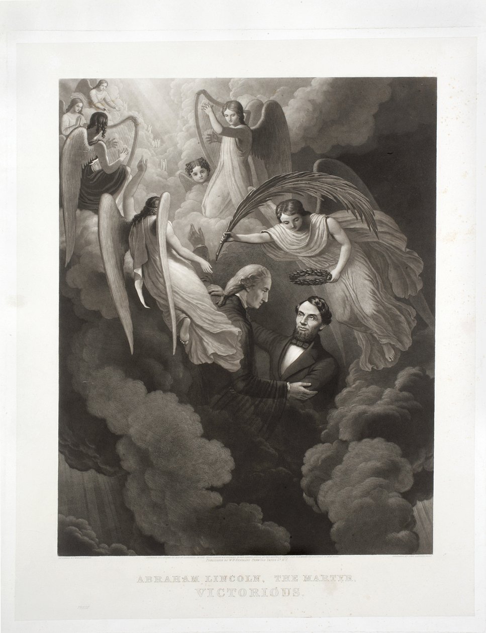 Abraham Lincoln, Męczennik, zwycięski, rytowany przez Johna Sartaina (1808-97), ok.1866 autorstwa W. H. Hermans