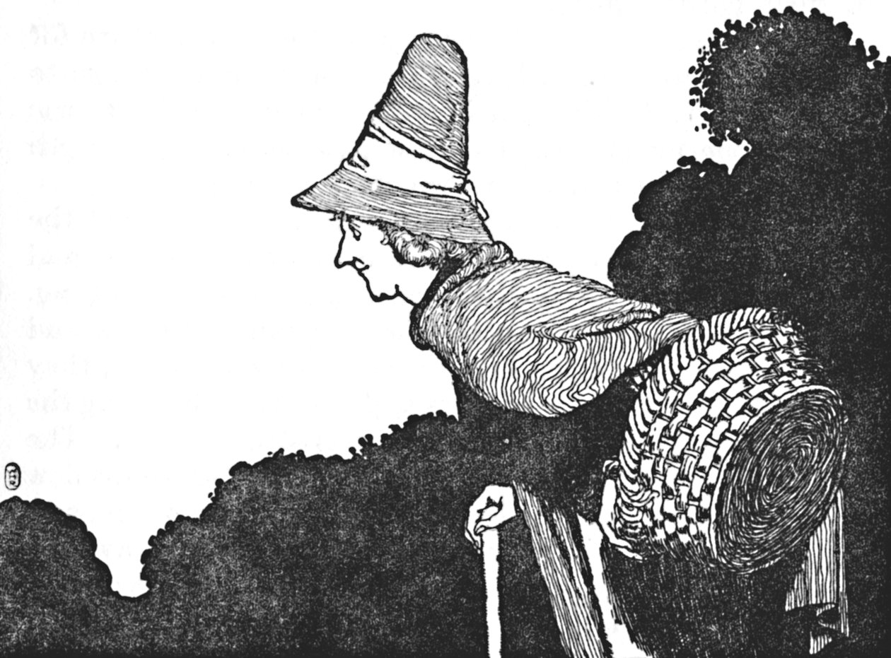 I spotkałem staruszkę z koszem pełnym jagód, ok. 1930 r. autorstwa William Heath Robinson