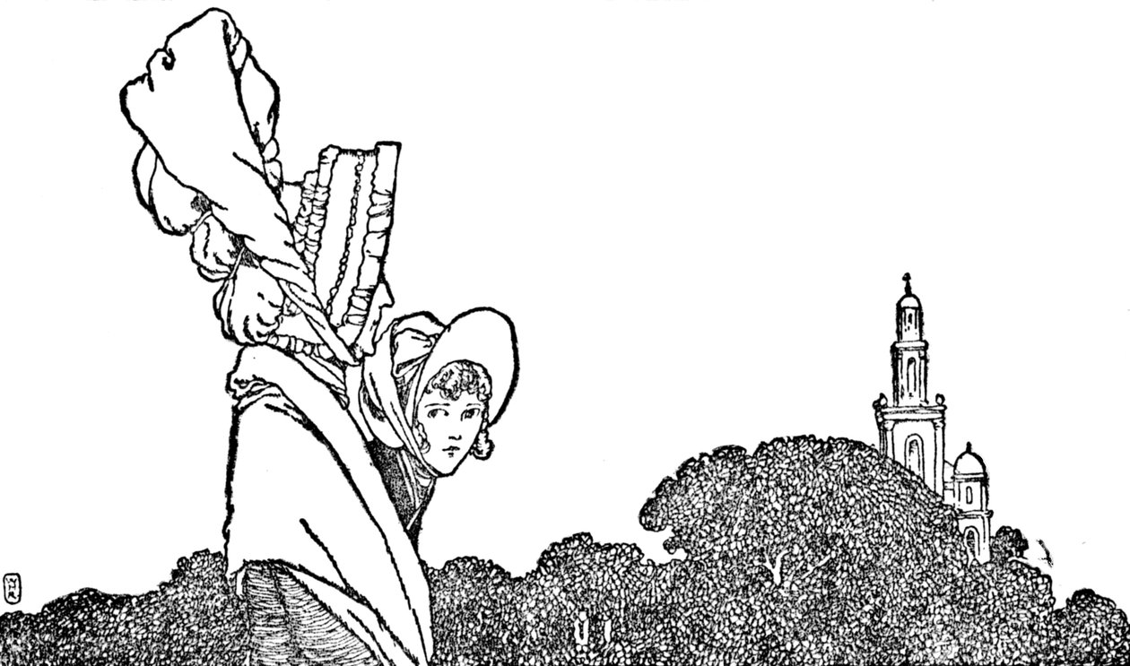 Karen i Stara Dama szły do kościoła, ok. 1930 autorstwa William Heath Robinson
