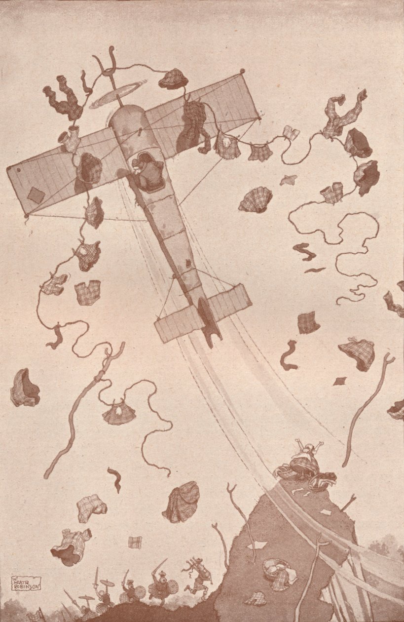 Więcej zbrodni w powietrzu, c1918 1919 autorstwa William Heath Robinson