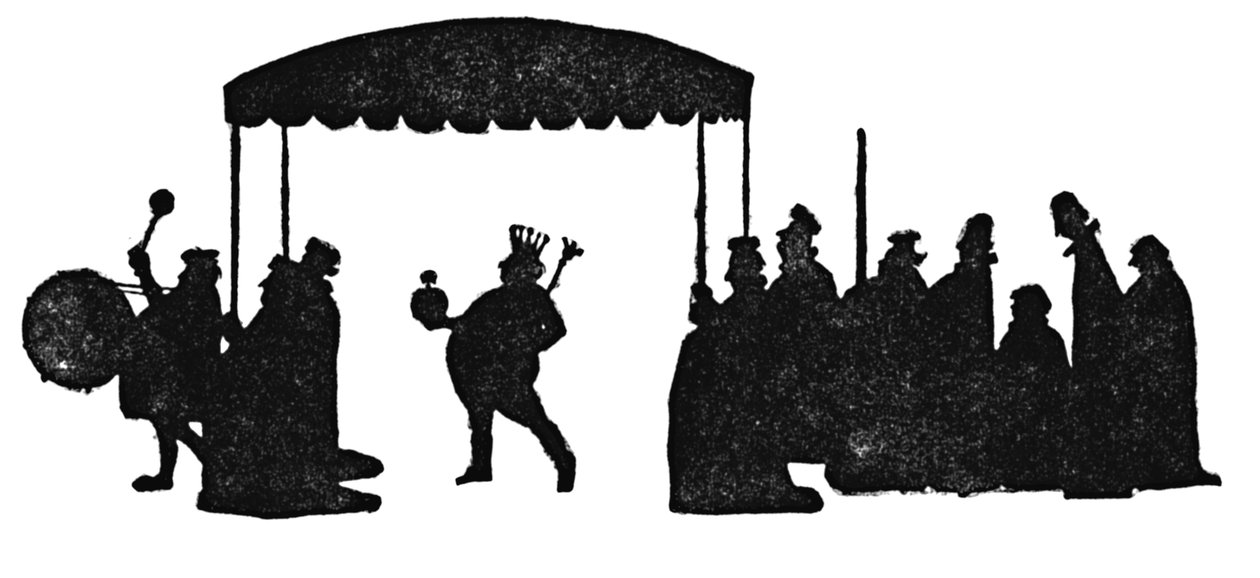 Więc teraz cesarz szedł pod swoim wysokim baldachimem, ok. 1930 autorstwa William Heath Robinson