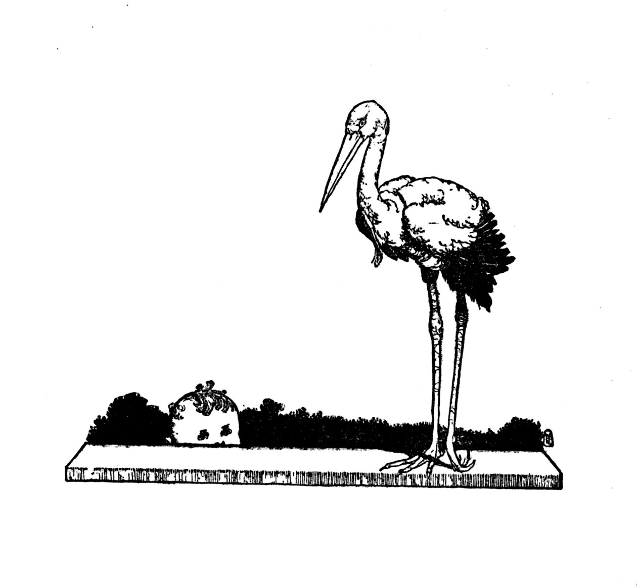 Bocian! Bocian! Bocian długonogi!, ok. 1930 r. autorstwa William Heath Robinson