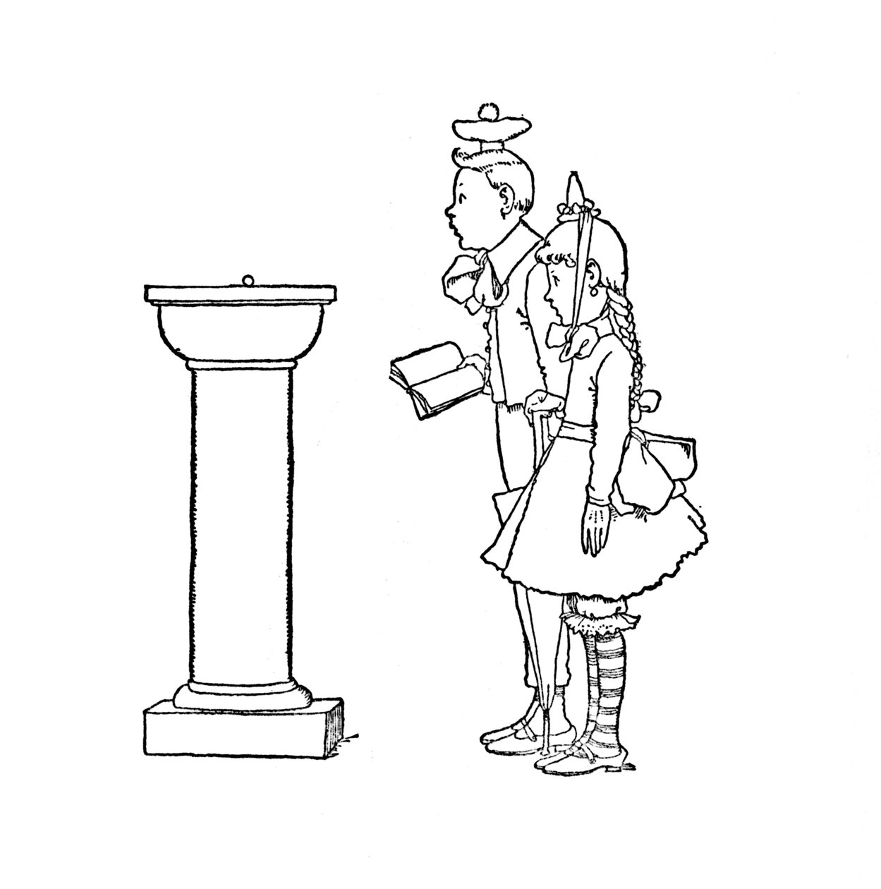 Groch był prezentowany w Gabinecie Osobliwości, ok. 1930 autorstwa William Heath Robinson