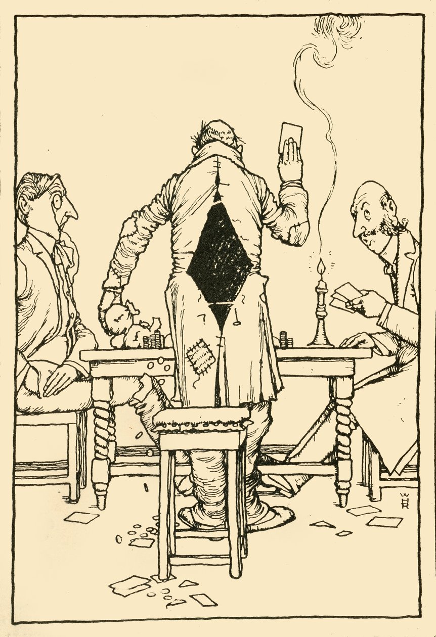 Zwycięska karta na asie karo, 1910. autorstwa William Heath Robinson